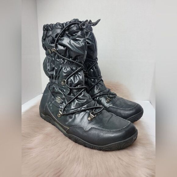 The North Face Primaloft Icepick Sole Goose Down Black Snow Boots Shoes Size 8 - Picture 1 of 8